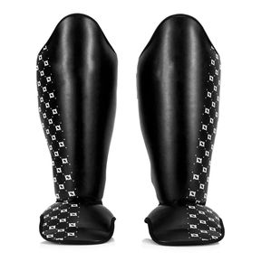 Protectores de Espinillas de Boxeo Negros de Cuero Genuino con Acolchado Frontal Reforzado, Nuevos Protectores Deportivos de Seguridad para Piernas y Pies - Product Image 4