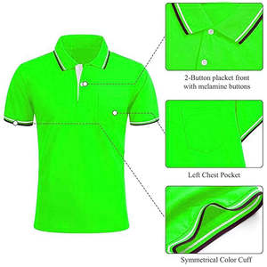 Polo de manga corta para hombre, diseño moderno, cómodo y elegante, corte regular, hecho a medida, transpirable, unisex. - Product Image 6