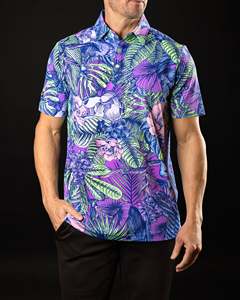 Chemise de golf personnalisée ODM en maille décontractée, séchage rapide, coupe ajustée, surdimensionnée, avec logo imprimé sur le devant, en tissu popeline anti-plis - Product Image 1