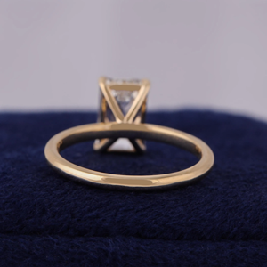 Women's Emerald Cut Diamond Engagement Ring WHITE Gold Prong Setting Classic Style - Product Image 4