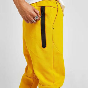 Men's Yellow Solid Tracksuit Full <b>Zip</b> <b>Hooded</b> Sporty Casual Wear Breathable Polyester Material Winter Outfit Loose Fit 2 1 Design - Product Image 6