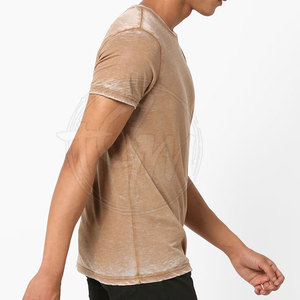 T-shirt délavé à l'acide pour homme, coupe ample, décontracté, en coton, commande en gros, fourniture d'usine, t-shirt épais délavé à l'acide pour homme - Product Image 2