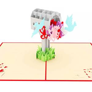 Carte de vœux 3D pop-up Saint-Valentin Oiseau, faite à la main, cadeau spécial, cartes pop-up 3D avec enveloppe, artisanat en papier, pour célébrer la joie - Product Image 3