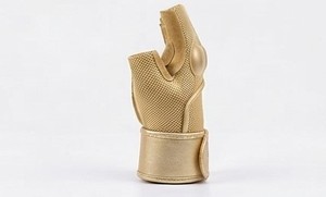 Golden Half Finger Breathable Workout Gloves Adjustable Wrist Strap for <b>Weight</b> <b>Lifting</b> All Seasons PU Material Comfortable Fit - Product Image 2