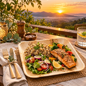 Platos Desechables Ecológicos de Hoja de Palma para Servir Comida en Restaurantes, Platos Cuadrados de 8 Pulgadas para Fiestas de Cumpleaños, Suministros para Eventos - Product Image 1