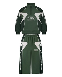 Custom Quarter <b>Zip</b> Tracksuit | Men's Techwear Star Patchwork Sweatsuit Set | OEM Futuristic Racing Style Jogger Set Manufacturer - Product Image 2