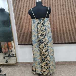 Women's Summer Boho Floral Printed Silk Viscose Polyester Woven Loose Silhouette Floor-Length Ruffle Hem Dress Spaghetti Casual - Product Image 2