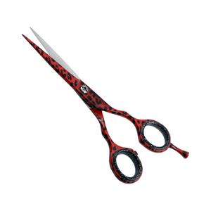 Tijeras de peluquería recta de salón profesional 5,5 6,0 pulgadas rojo negro Acero inoxidable afilado para corte de pelo herramienta de belleza - Product Image 1