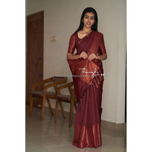 HERMOSO RICO PALLU & JACQUARD TRABAJO EN TODO EL SAREE - Product Image 1