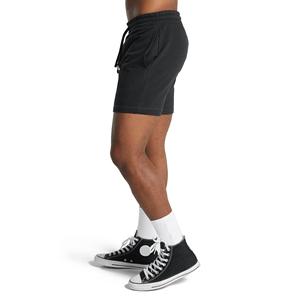 Custom Logo Men's <b>Black</b> Cotton <b>Shorts</b> With Embroidered Logo Drawstring Waist Casual Style - Product Image 3