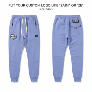 Pantalones Deportivos para Mujer, 320 GSM, Algodón y Poliéster, Color Azul Lavanda, Paneles Múltiples, Bordado Personalizado, Logotipo con Impresión de Silicona, OEM, ODM - Product Image 1