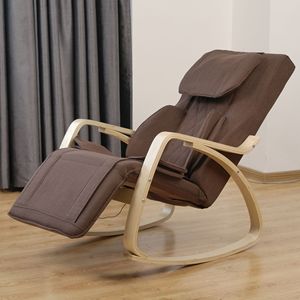 Comoda Poltrona a Dondolo Marrone con Funzione Massaggio Completo e Cuscino in Tessuto di Cotone, Sedia Relax a Pressione d'Aria - Product Image 3