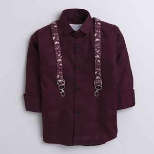 Polka Tots camisa de tirantes con estampado de rayas-Granate - Product Image 1