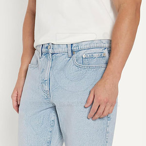 Pantalones cortos de mezclilla para hombre, transpirables, de algodón puro, lavado ligero, cómodos, de corte holgado, para actividades de ocio, para adultos - Product Image 3
