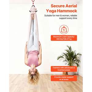 300 Lbs Load Aerial Silk <b>Yoga</b> Swing Combo Aerial <b>Yoga</b> <b>Hammock</b> PE Zipper Bag for Parent-Child Interaction Strengthens Muscles - Product Image 3