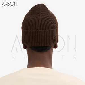 Bonnets en tricot côtelé personnalisables de haute qualité pour sports de plein air et hiver, faits à la main, unis, décontractés, unisexe, prix de gros - Product Image 4