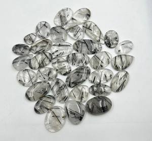 Cuarzo Rutilo Negro Natural en Cabujón, Precio al por Mayor, para Fabricación de Joyería, Gemas Sueltas de Rutilo Negro, Cristal - Product Image 3
