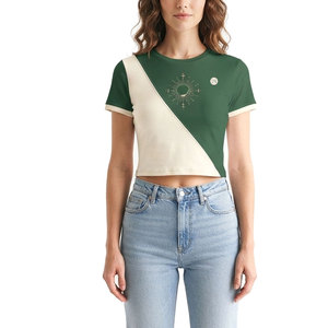 เสื้อยืดครอปท็อปผู้หญิงกำลังมาแรง ใส่สบาย แขนสั้น สวมใส่สบายๆ เนื้อผ้านุ่ม ทรงสวย น้ำหนักเบา เหมาะสำหรับใส่ทุกวัน - Product Image 1
