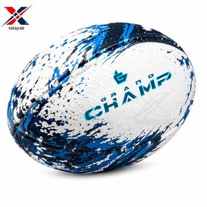 Ballon de rugby professionnel personnalisé, cousu main, en PVC léger, prix de gros, équipement d'entraînement promotionnel - Product Image 6
