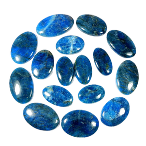 Apatite naturelle brillante, cabochon de forme ovale, bleu néon, pierre précieuse pour la création de bijoux - Product Image 4