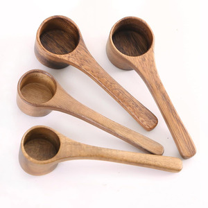 Cucharas medidoras de madera natural para polvo, granos y harina, juegos de utensilios de servir hechos a mano - Product Image 1