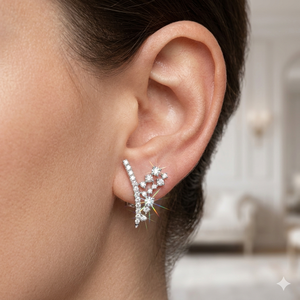 Joyería Fina de Diseño Moderno, Aretes de Diamantes Moissanite con Forma de Flor, Oro de 14K, Personalizados, Lindos, para Uso Diario, Bodas y Fiestas - Product Image 2