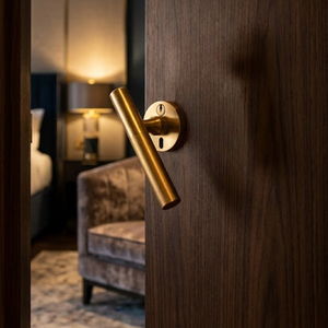 Ensemble de poignées de porte modernes en laiton massif HS 1054 |   Conception de levier haut de gamme |   Options de finition CRUM PVD Or et Or Rose PVD - Product Image 4