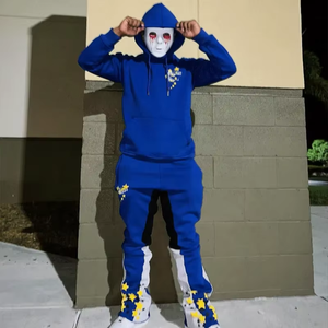 Conjunto de Dos Piezas de Sudadera con Capucha y Pantalones Deportivos Estilo Urbano para Hombre y Mujer, Sudadera con Capucha Extra Grande con Letras Bordadas, Conjunto de Pantalones - Product Image 1