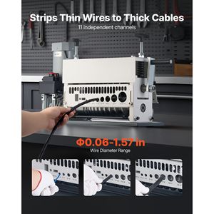 Máquina Pelacables Eléctrica de 370W, 0.06-1.57 Pulgadas, 11 Canales, Peladora Automática de Cables de Cobre, Equipo de Reciclaje de Chatarra Metálica - Product Image 5