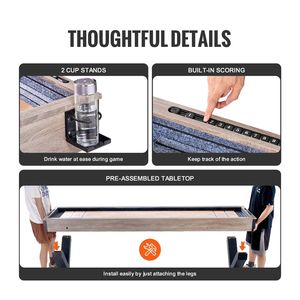 Tavolo da Shuffleboard LED da 9 Piedi, Set di Gioco 2-in-1 per Famiglia, Shuffleboard e Bowling per un'Esperienza di Gioco Perfetta - Product Image 6