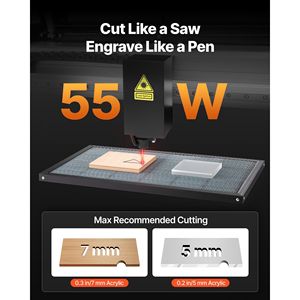 Máquina de Grabado y Corte Láser CO2 de Escritorio de 55W, 20 x 12 Pulgadas, con Cámara de 16MP, Bomba de Agua, Eje Rotatorio - Product Image 2
