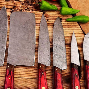 Premium Damascus Steel Kitchen <b>Knife</b> <b>Set</b> Modern Style Professional Chef <b>Knives</b> Durable Design Long Lasting Cooking Performance - Product Image 4
