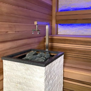 Sauna contemporánea estilo gazebo con vidrio panorámico, cabina de sauna de madera de cedro resistente a la intemperie para patio trasero y jardín - Product Image 5