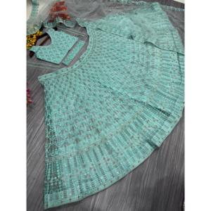 Hermosa ropa de fiesta Lehenga Choli con cinturón para vestidos de cóctel - Product Image 6