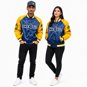 Patchs brodés personnalisés, broderie vintage 3D, veste varsity en satin, haute qualité, 100% polyester, séchage rapide, personnalisable pour homme - Product Image 6