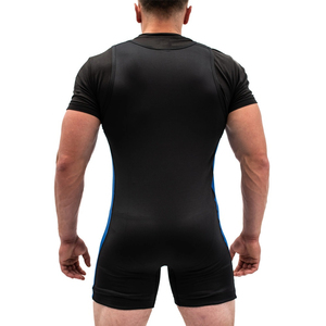 Singlet de Lucha Libre para Hombre, Bloques de Color, Manga Corta, Ajustado, Poliéster, Absorbe la Humedad, Secado Rápido, Uniforme Deportivo de Competición, Entrenamiento - Product Image 2