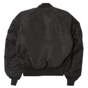 Blouson bomber noir pour homme avec doublure orange, fermeture éclair, poches avant, vêtement d'extérieur décontracté coupe-vent, idéal pour l'automne - Product Image 6