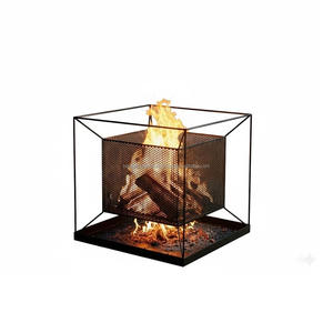 Cesta Cuadrada para Fogatas con Recolector de Cenizas Integrado, Calentador de Patio, Quemador de Leña y Carbón - Product Image 6