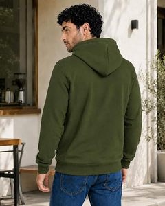 Sweat-shirts pour hommes 100% coton, poids lourd, qualité supérieure, coupe classique, streetwear, sweat-shirt à capuche, imperméable, coupe-vent - Product Image 3