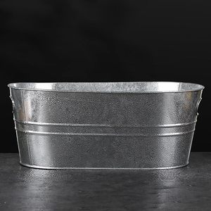 Stainless Steel Beverage Tub Ice Bucket Large Rectangle Drink Chiller Side Handles <b>Beer</b> Wine Soda for Floral Pattern - Product Image 2