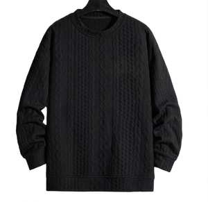 Women Streetwear Turtleneck 100% Cotton Solid Pattern Full Sleeve Embroidered Drop-shoulder Sweatshirt OEM Service - Product Image 3