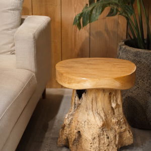 ARTERRA Premium Handcrafted Teak Root Mushroom <b>Stool</b>-Durable Eco-Friendly Rustic Design Ottoman for Hotel Apartment Warehouse - Product Image 3