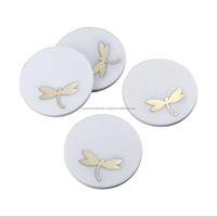Sous-verres ronds en marbre blanc, faits à la main en Inde, style bohème, durables, pour la maison, la cuisine, les restaurants, décoration de table