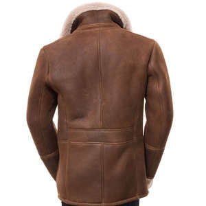 Chaqueta de Cuero de Piel de Oveja Clásica para Hombre, de Invierno, de Alta Calidad, Resistente al Viento y Transpirable, para Moda Urbana, Estilo High Street, OEM - Product Image 2