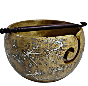 Bol en fil de bois de conception ronde simple faite à la main pour tricoter à la main 3mm d'épaisseur exporté d'Inde par Humran - Product Image 4