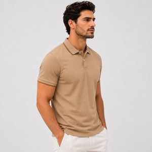 Polo homme en tissu doux et respirant, idéal pour un usage quotidien, coupe confortable, look élégant pour les hommes modernes. - Product Image 2