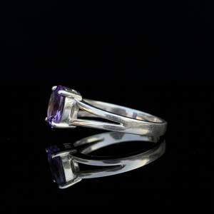 Bague en argent sterling 925 avec améthyste naturelle ovale, double halo, sertissage minimaliste à griffes, certifiée par un tiers, pour mariage, style chrétien - Product Image 5