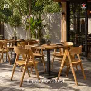 Wholesale Commercial Grade Solid Wood Outdoor <b>Chair</b> Contemporary Curved Armrest Luxury Hotel Balcony Patio <b>Dining</b> <b>Chairs</b> - Product Image 3