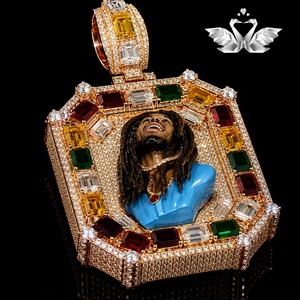 Most Selling Hip Hop Pendant for Rappers Fashion Jewelry Unisex Necklace Charm <b>Iced</b> Designer 925 Silver Moissanite Available - Product Image 2
