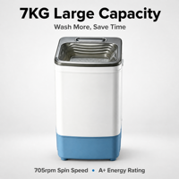 7KG Direct Supply 10KG Top Loading Single Tub Semi Automatic Washing Machine Portable Compact for Apartment
